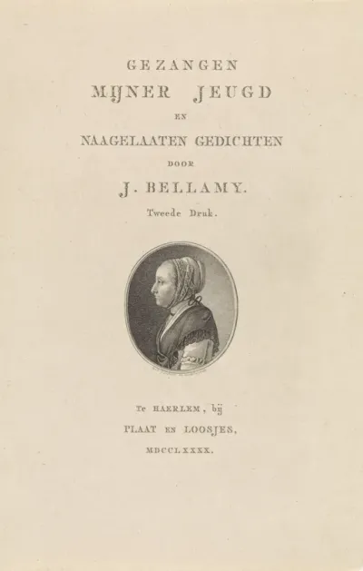 Titelpagina voor: J. Bellamy, Gezangen mijner Jeugd en Naagelaaten Gedichten, 1790