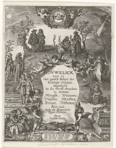 Titelpagina voor: J.Cats, Houwelyck, 1625-1635
