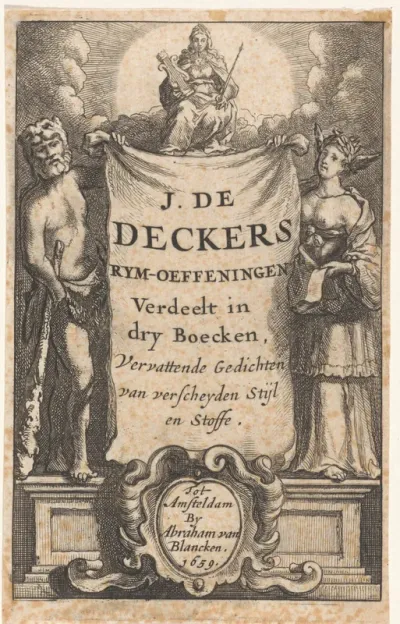Titelpagina voor: J. de Deckers Rym-oeffeningen, 1659