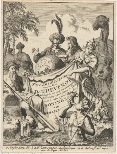 Titelpagina voor: J. de Thevenot, Gedenkwaardige en zeer naauwkeurige reizen van den heere de Thevenot dl. 2, 1682