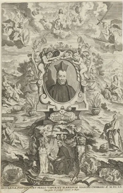 Titelpagina voor: J. Drexel, De sonne-bloeme oft Vande over-een-cominge van den menscheliicken wille met de[n] godtliicke[n], 1660