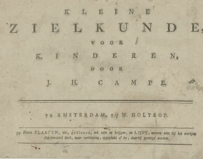 Titelpagina voor J.H. Campe, De kleine zielkunde voor Kinderen, 1806
