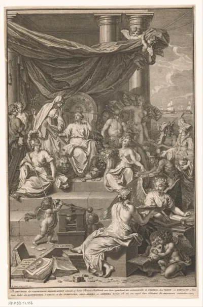 Titelpagina voor: J. Le Clerc, Geschiedenissen der Vereenigde Nederlanden, 1730