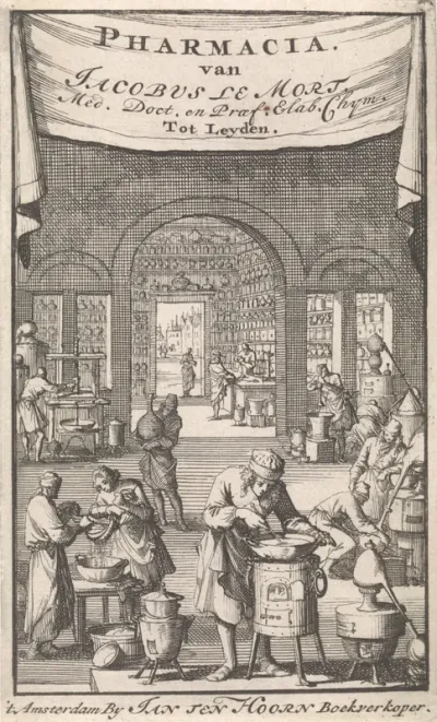 Titelpagina voor: J. Le Mort, Pharmacia. Door redenen en ondervindingen verbetert, 1696