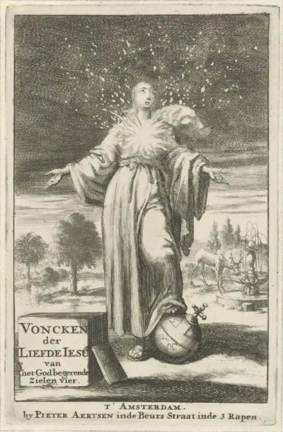 Titelpagina voor: J. Luyken, Voncken der liefde Jesu, van het godtbegerende zielenvier, 1687
