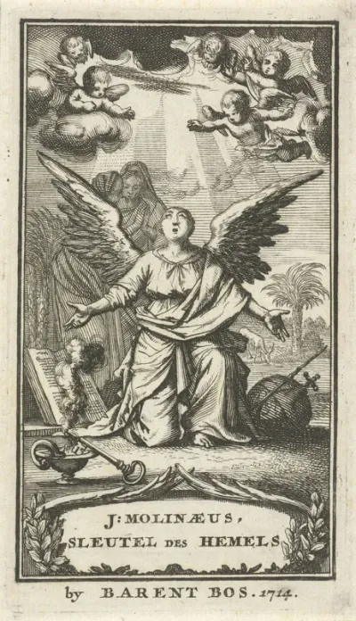 Titelpagina voor: J. Molinaeus, Sleutel des hemels ofte Christelyk gebede-boek, 1714