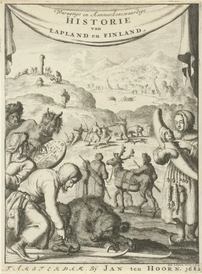 Titelpagina voor: J. Scheffer, Waarachtige en aen-merkens-waardige historie van Lapland, 1682