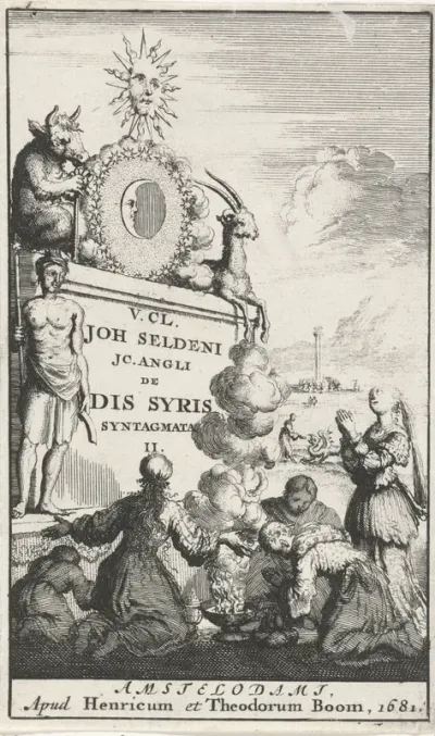 Titelpagina voor: J. Selden, De Dis Syris Syntagmata II, 1680