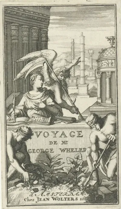 Titelpagina voor: J. Spon en G. Wheler, Voyagie de Dalmatie, de Grece, et du Levant, 1689