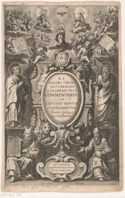 Titelpagina voor: J. Tirinus, Commentarius in Vetus et Novum Testamentum, Antwerpen, M. Nutius, 1632