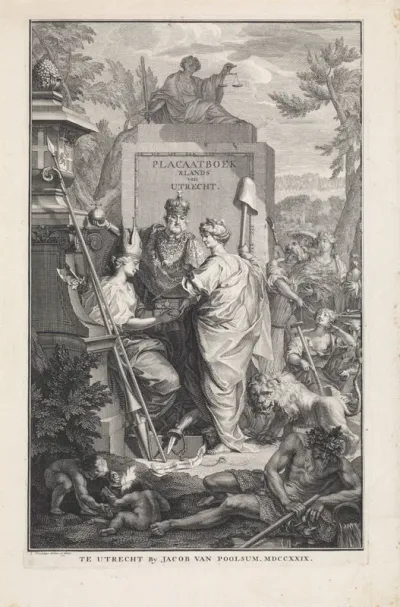Titelpagina voor: J. van de Water, Groot placaatboek vervattende alle de (...) Staten 'slands van Utrecht, 1729
