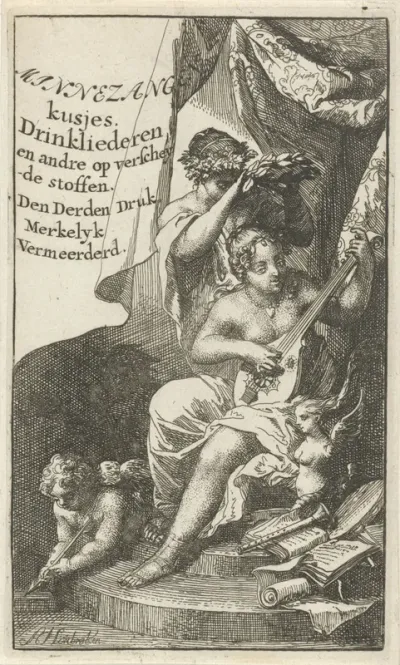 Titelpagina voor: J. van Hoogstraten, Minnezangen kusjes drinkliederen, 1710
