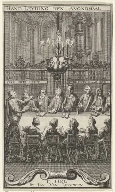 Titelpagina voor: J. Vechovius, Hand Leyding ten Avondmaal,