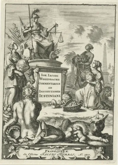 Titelpagina voor: J. Wissenbach, Disputationes ad instituta imperalia, 1700
