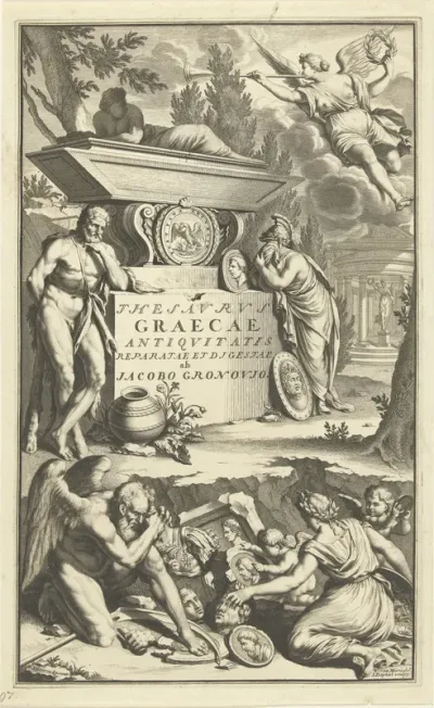 Titelpagina voor: Jacobus Gronovius, Thesavrvs Graecarvm antiqvitatvm, Leiden 1697