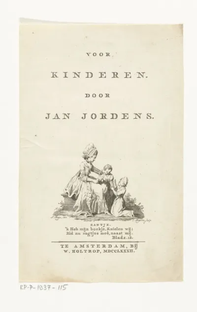 Titelpagina voor: Jan Jordens, Voor kinderen. Amsterdam, 1782