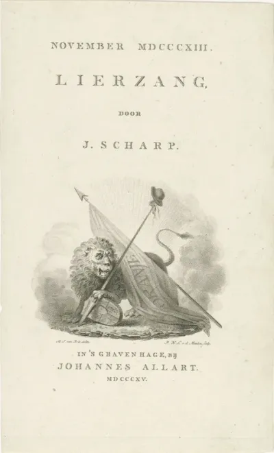 Titelpagina voor: Jan Scharp, Lierzang, 1815