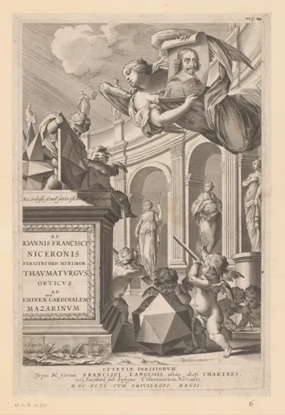 Titelpagina voor: Jean François Niceronis, Thaumaturgus opticus, seu admiranda optices, per radium directum (...), 1646