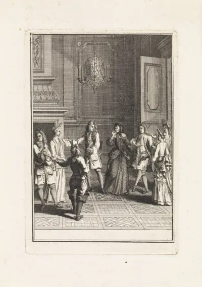 Titelpagina voor: Jean François Regnard, De verstrooide van gedachten. Blyspel, 1713
