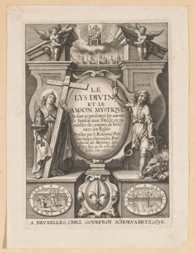 Titelpagina voor: Jean Jaques Courvoisier, Le Lys divine et le Samson mystique, Brussel: 1638