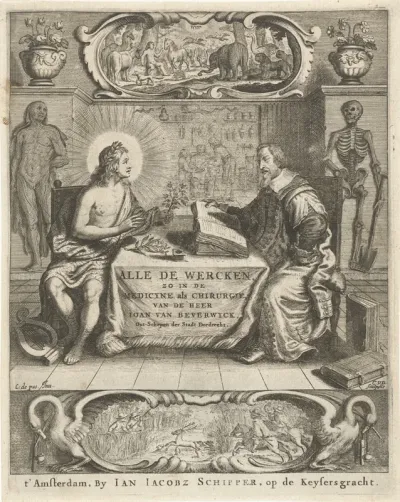 Titelpagina voor: Joan van Beverwyck, Alle de wercken, zo in de medicyne als chirurgie, Amsterdam 1656