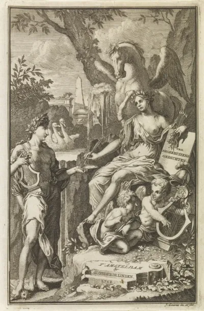 Titelpagina voor Johan van Broekhuizen, Gedichten, 1712