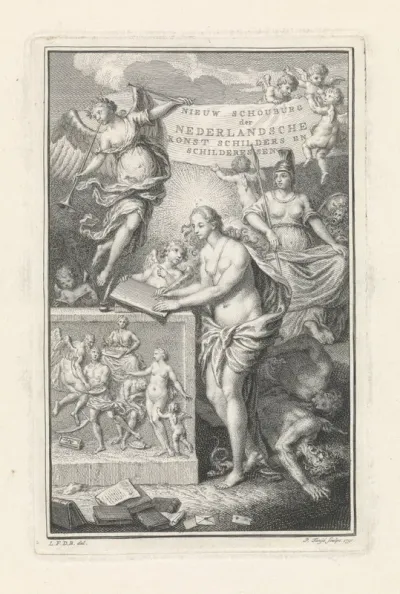 Titelpagina voor: Johan van Gool, De nieuwe schouburg der Nederlantsche kunstschilders en schilderessen, 1750