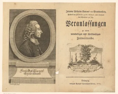 Titelpagina voor: Johann Heinrich von Brandenstein, Veranlassungen zu einem vernünftigen und schriftmassigen Zeitvertreibe, 1887