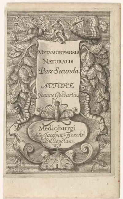 Titelpagina voor Johannes Goedaerts, "Metamorphosis Naturalis", 1667