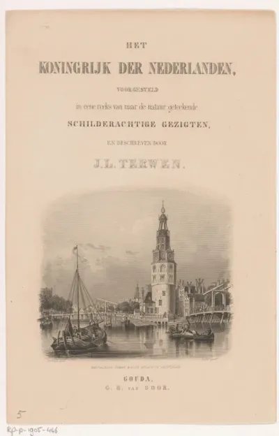 Titelpagina voor: Johannes Leonardus Terwen, Het Koningrijk der Nederlanden voorgesteld in eene reeks van naar de natuur geteekende schilderachtige gezigten, 1858-1862