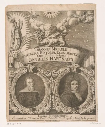 Titelpagina voor: Johannes Micraelius en Daniel Hartnack, Syntagma historiarum ecclesiae, 1699