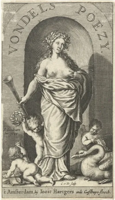 Titelpagina voor: Joost van Vondel, Verscheide gedichten, Amsterdam 1644