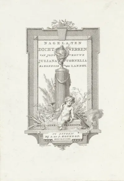 Titelpagina voor: Juliana Cornelia Baronesse de Lannoy, 'Nagelaten dichtwerken' 1783