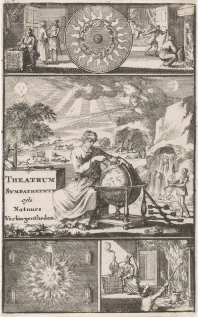Titelpagina voor: K. Digby, Theatrum sympateticum, ofte Wonder-toneel der natuurs verborgentheden, 1697