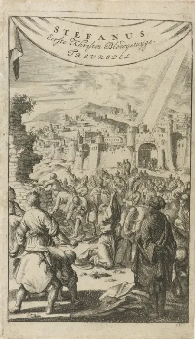 Titelpagina voor: K. Verlove, Stéfanus eerste khristen bloedgetuyge, 1688