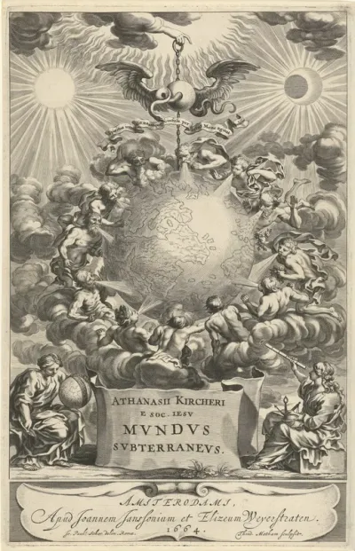 Titelpagina voor: Kircherus. Mundus subterraneus, 1665