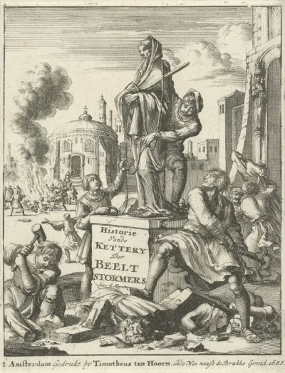 Titelpagina voor: L. Maimbourg, Historie van de kettery der beeldstormers, 1685