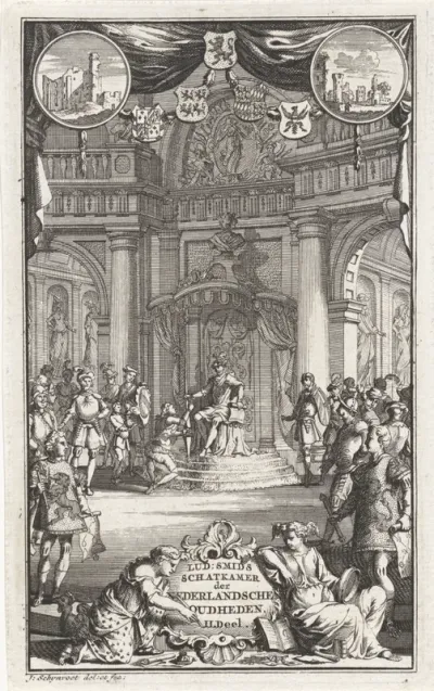 Titelpagina voor: L. Smids, Schatkamer der Nederlandsche Oudheden; of Woordenboek, behelsende Nederlands steden, 1711