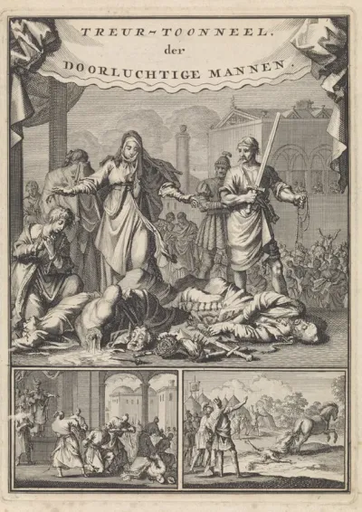 Titelpagina voor: L. van den Bos, Treur-toonneel der doorluchtige mannen, 1698