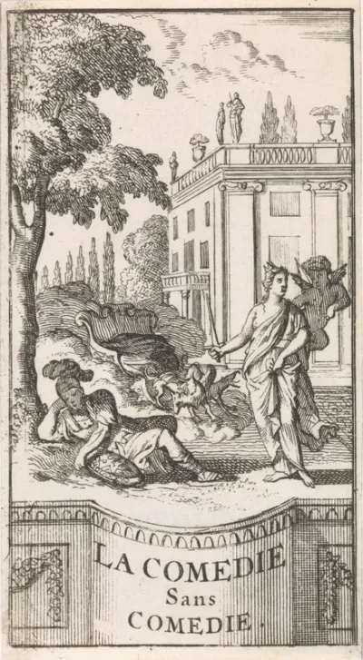 Titelpagina voor "La Comedie Sans Comedie", in: P. Quinault, Le theatre, deel I, 1697