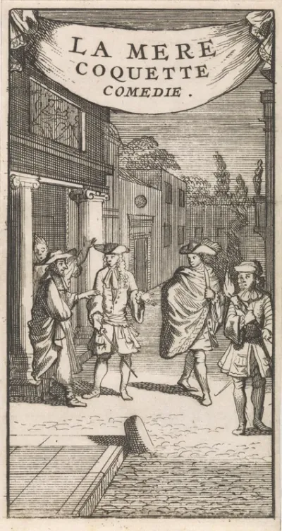 Titelpagina voor "La Mere Coquette", in: P. Quinault, Le theatre, deel II, 1697