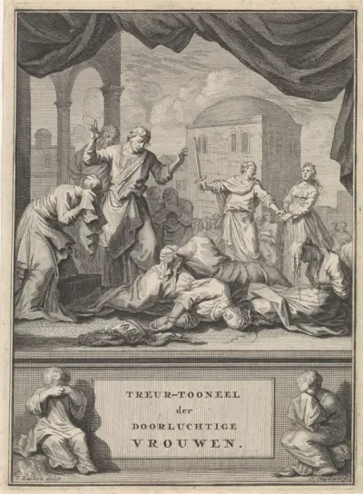 Titelpagina voor: Laurens van Zanten, Treur-tooneel der doorluchtige vrouwen, of Op en ondergang der vorstinnen, 1699
