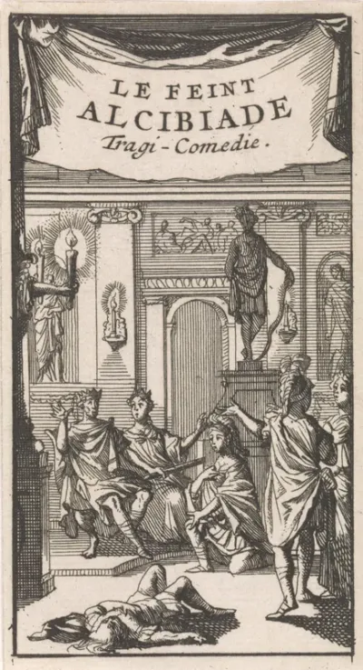 Titelpagina voor "Le feint Alcibiade", in: P. Quinault, Le theatre, deel I, 1697