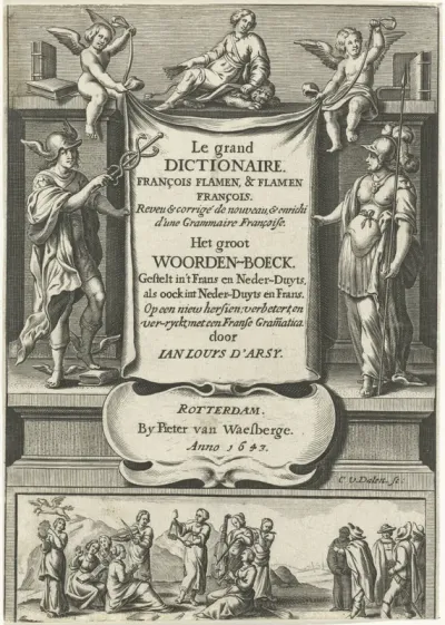 Titelpagina voor: Le grand dictionaire. françois flamen, & flamen françois, Rotterdam 1643
