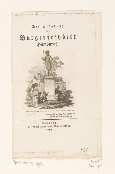 Titelpagina voor: Leonhard Wächter, Die Gründung der Bügerfreyheit Hamburgs, 1794