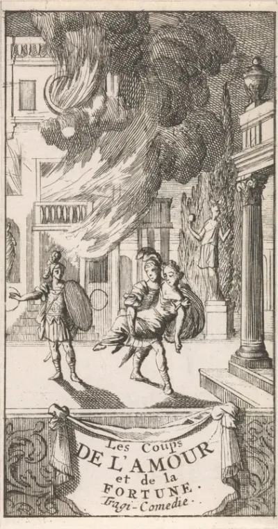 Titelpagina voor "Les coups de l'Amour et de la Fortune", in: P. Quinault, Le theatre, deel I, 1697