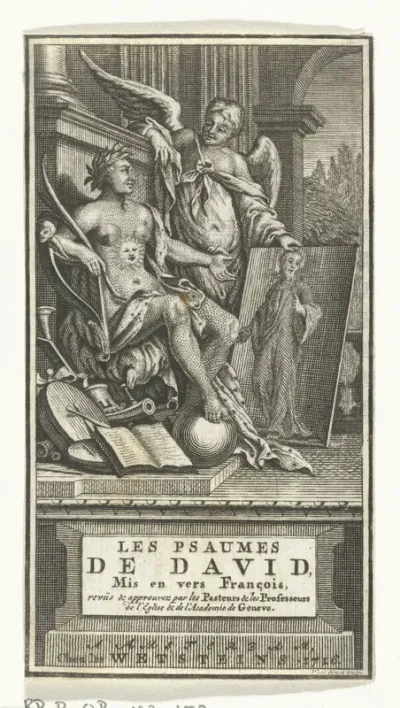 Titelpagina voor: Les psaumes de David. Amsterdam: 1716.