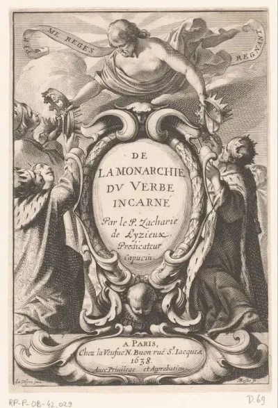 Titelpagina voor: Lisieux, Zacharie de. De la monarchie du Verbe incarné (...), 1639