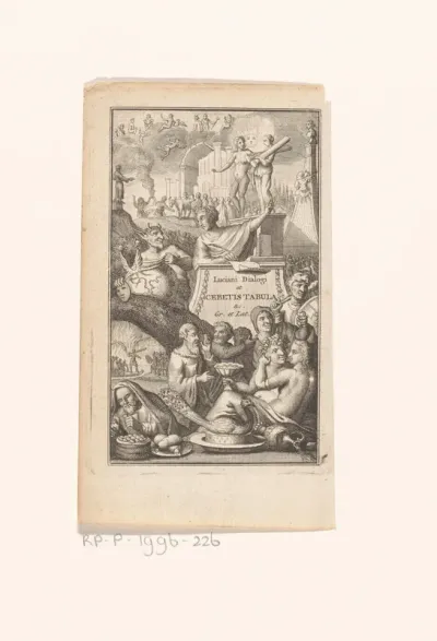 Titelpagina voor: Lucien de Samosate, Dialogi et Cebetis Tabula graece et latine, 1708