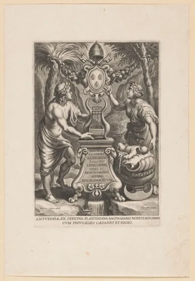 Titelpagina voor: M.C. Sarbievski, Lyricorum Libri IV, Antwerpen: 1632